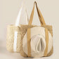 Large Straw Braided Tote Bag With Hat Holder