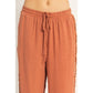 Lace Trim Wide Leg Pants