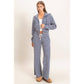Low Rise Striped Waffle Knit Pants