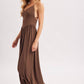 V-NECK RELAXED FLOWY LEGS JUMPSUIT CRISS-CROSS OPEN BACK