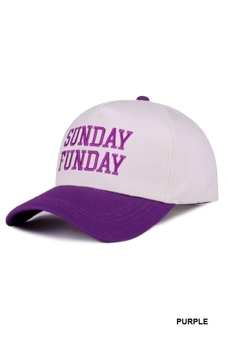 Sunday Funday Two Tone Canvas Cotton Cap  Zenana Consgt.