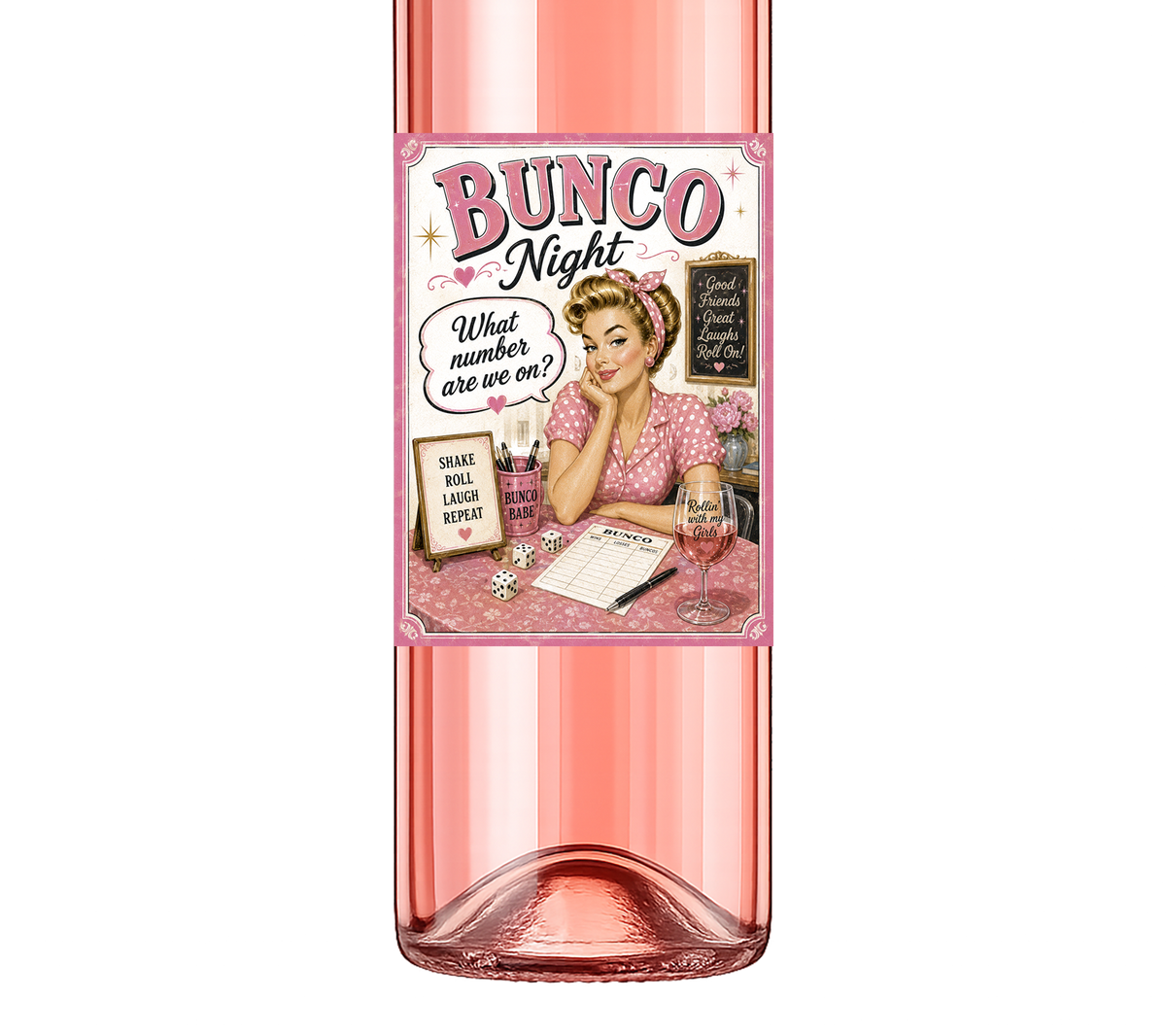 Sassy Girl, Wine Label, Bunco