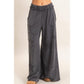 Mineral Wash Star Patch And Print Wide Leg Pants