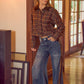 WIDE LEG FLARE WASHED DENIM JEANS WITH SIDE SEAM