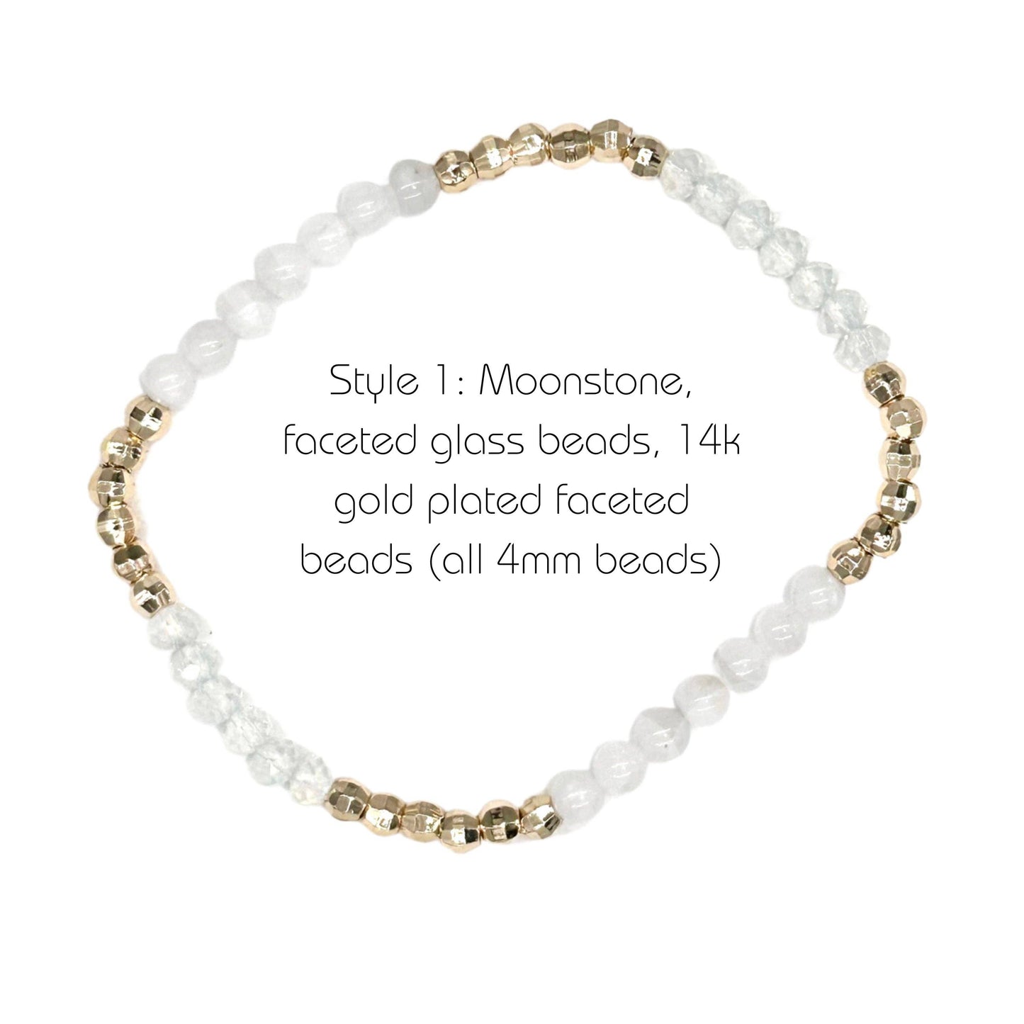 Divine Light Moonstone Selenite Quartz BYOB Bracelet Stack