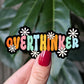 Overthinker vinyl sticker, mental health merch