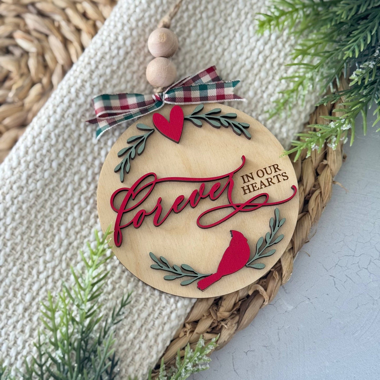 Cardinal Memorial Christmas Ornament – Forever in Our Hearts