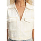 Denim V-Neck Cropped Top