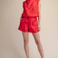 High Waist Glossy Fabric Shorts