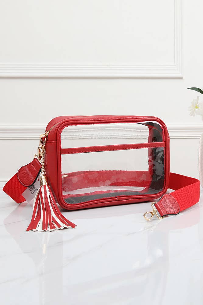 Clear PU crossbody camera bag from Sip and Shop Arizona boutique
