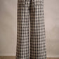 PLAID CHECK WIDE LEG PULL ON WIDE LEG PANTS WITH LACE