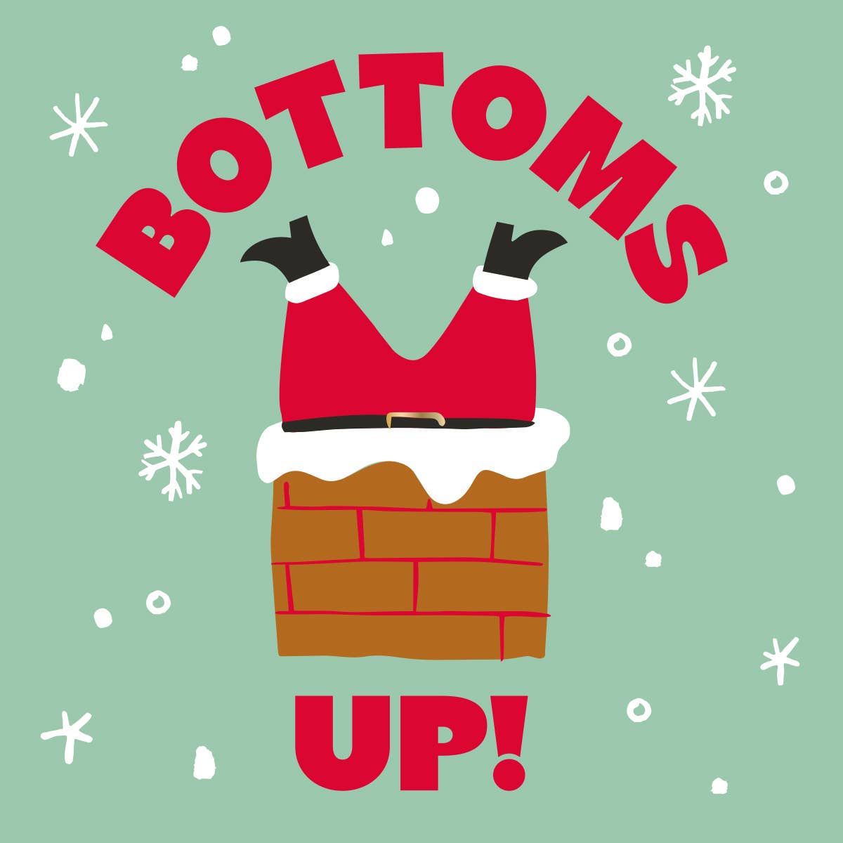 Funny Christmas Cocktail Napkins | Bottoms Up