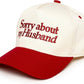 Two Tone Cap -  Sorry About My Husband - Beige/Red