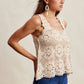 Crochet Lace Square Neck Tank Top LCR0117