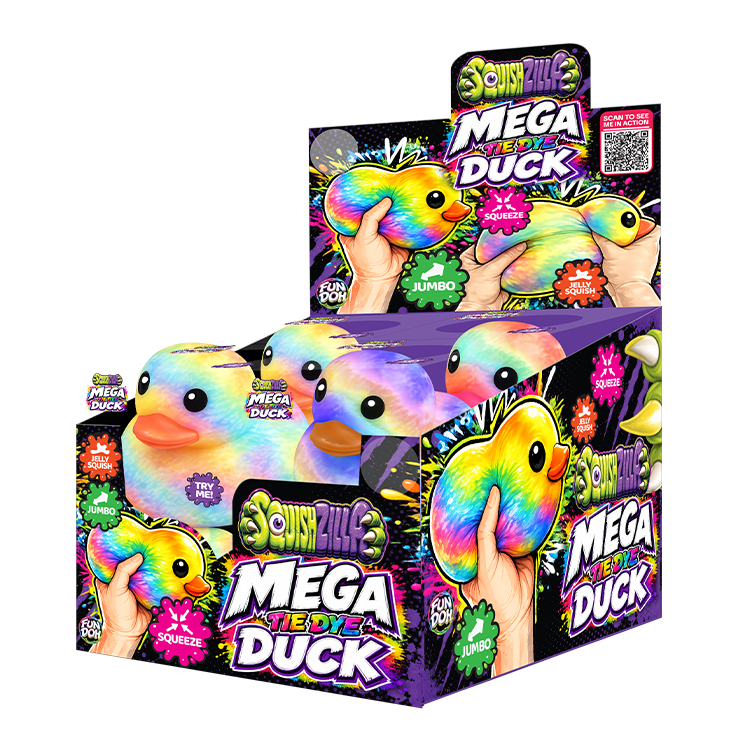 Fun Doh MEGA Squishy Tie Dye Duck Toy Variety - 8/Display