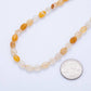 18K Gold Filled 6.5mm Citrine Gemstone Oblong Oval Gemstone Bead 15.5 Inch Handmade Necklace | WA-3286