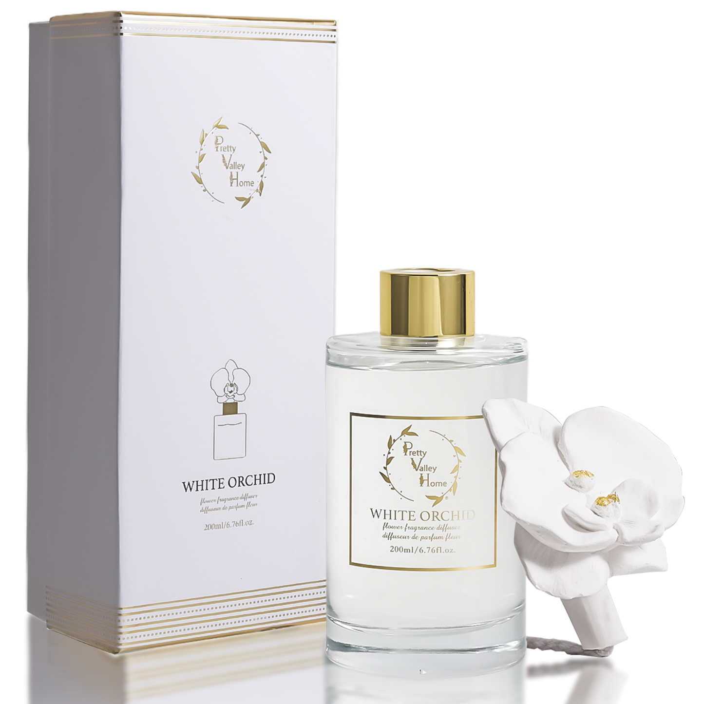 Orchid Flower Diffuser Gift Set - White Orchid