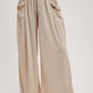 RELAXED KNIT SMOCKED TOP AND WIDE PANTS SET