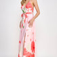 Floral Border Print Side Slit Maxi Dress