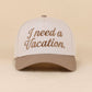 I Need A Vacation Two Tone Snapback Hat