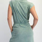 D021237-Sleeveless Mineral Washed Cotton Mini Dress