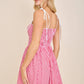 Gingham Corset Tie-Strap Flare mini dress