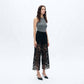 HIGH RISE WIDE LEG JEANS WITH LACE SPLICED BYW8090