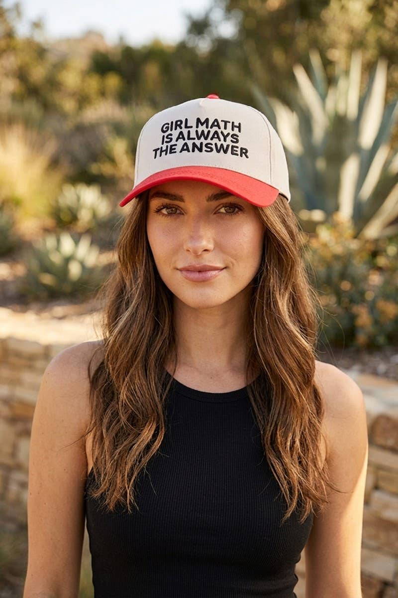 Girl Math Is Always The Answer Two Tone Snapback Hat Zenana Consgt.