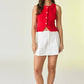PT50333 Audrey Sleeveless Button Up Top