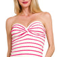 Viscose striped sweater tube top