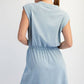 D021237-Sleeveless Mineral Washed Cotton Mini Dress