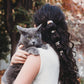 "Paws" Natural Hues with Silver & Paw Accents Hair Tie Bracelet