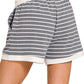 ...0223 Stripe Contrast Trim Top & Shorts Set SI-29132