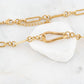 18K Gold Stainless Steel Mixed Link Carabiner Necklace