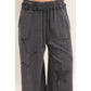 Mineral Wash Star Patch And Print Wide Leg Pants