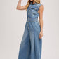 DENIM SLEEVELESS SHIRT JUMPSUIT