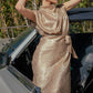 Mock Neck Sleeveless Midi Dress