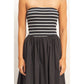 Striped Strapless Flowy Midi Dress