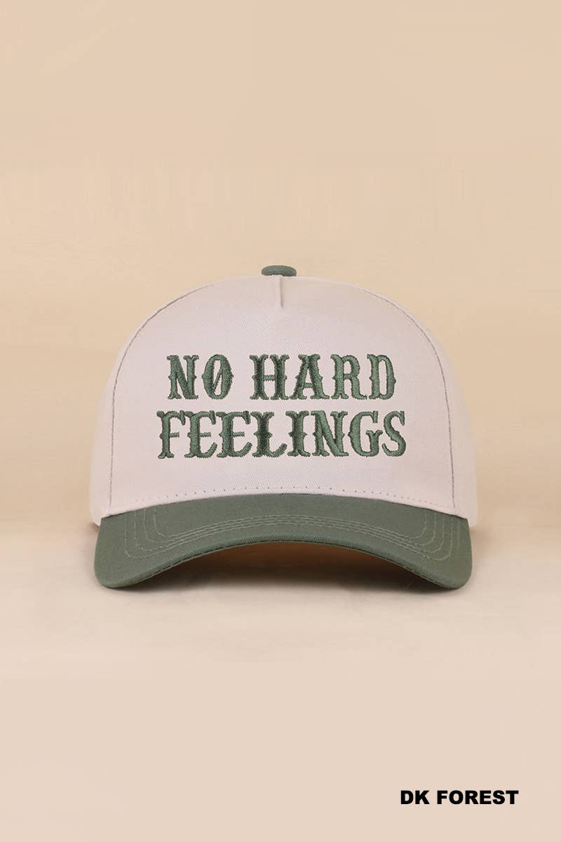 No Hard Feelings Two Tone Canvas Cotton Cap