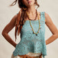 Crochet Lace Square Neck Tank Top LCR0117