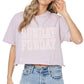 Puff' Sunday Funday Graphic S/S Faux Cropped Tee