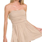0429 Double Layered Strapless Tube Top Romper w/ Pockets SI-27473