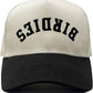 2-Tone Embroidered Cap: Birdies (Upside Down) - Black/Beige