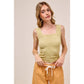 FLORAL JACQUARD SEAMLESS TANK TOP