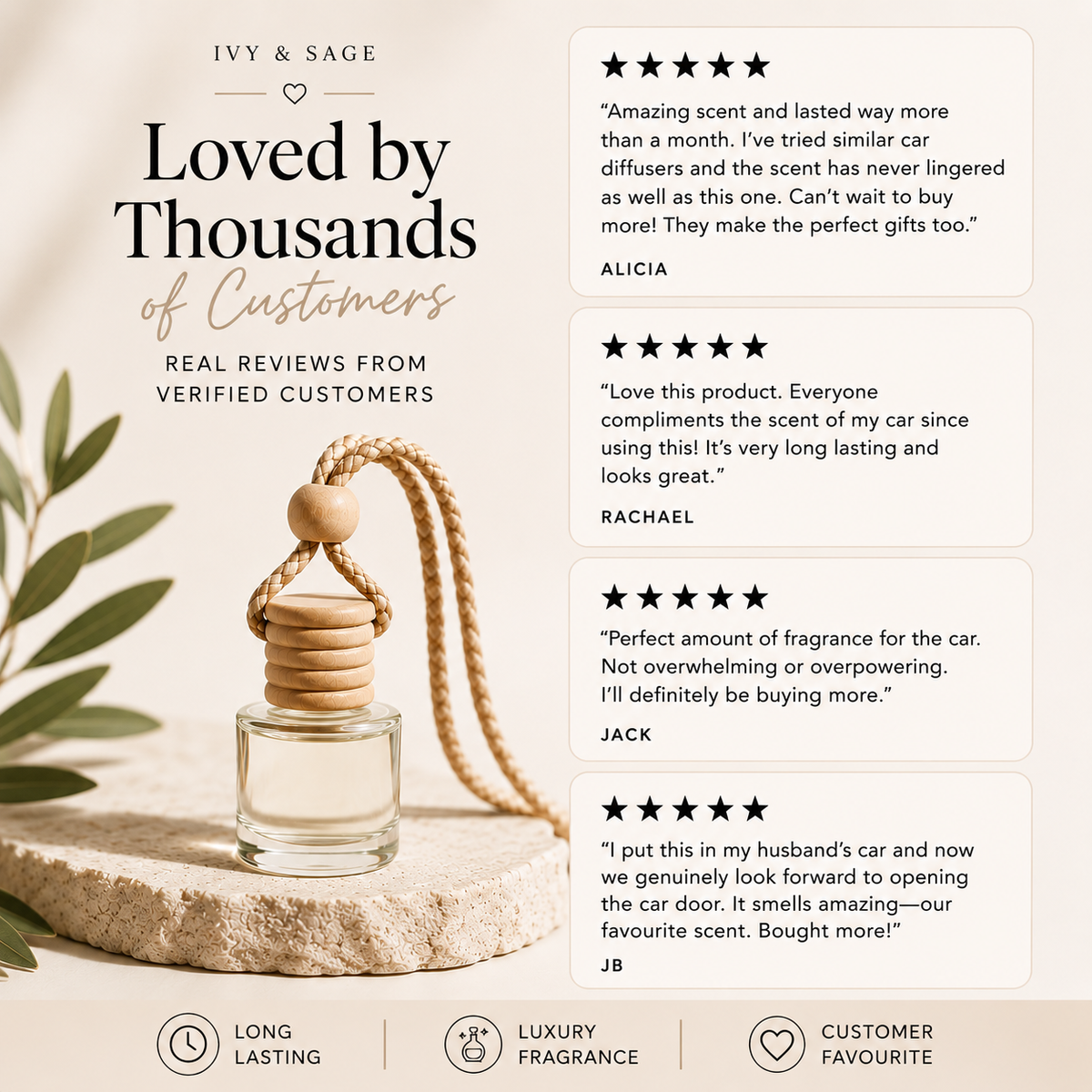 Santal 13 Car Diffuser – Sandalwood + Cardamom + Musk