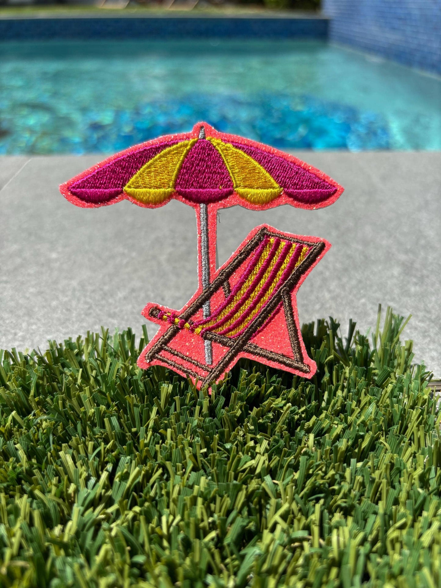 Trendy Beach Chair Glitter Patch
