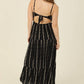 F4F72-W738 PRINTED MAXI DRESS WITH CUTOUT