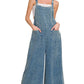 ..Washed Double Gauze Wide Leg Overalls