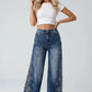 HIGH RISE WIDE LEG WITH LASER PRINT