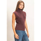 Sleeveless High Neck Knit Top